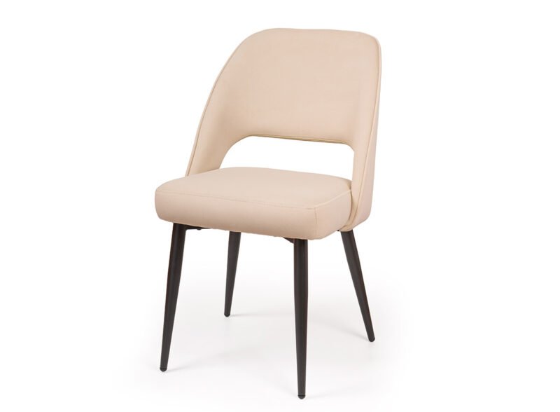 Silla de interior de acero y tapizado beige – Harlem