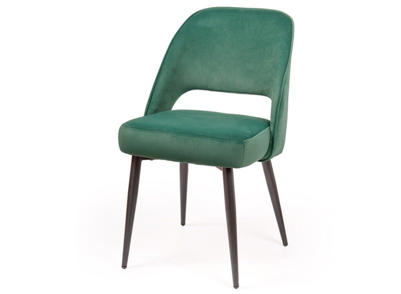 Silla de interior de acero y tapizado verde – Harlem