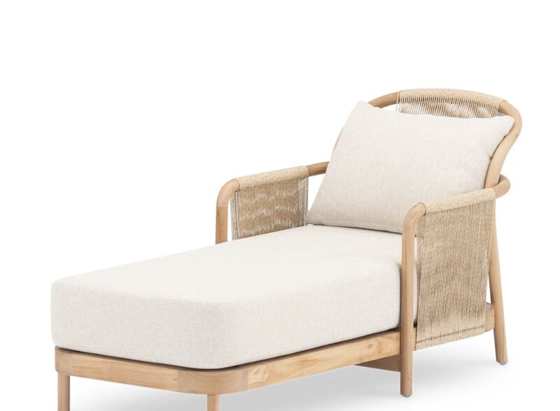 Tumbona de Madera de Teca y Ratán – Delfos