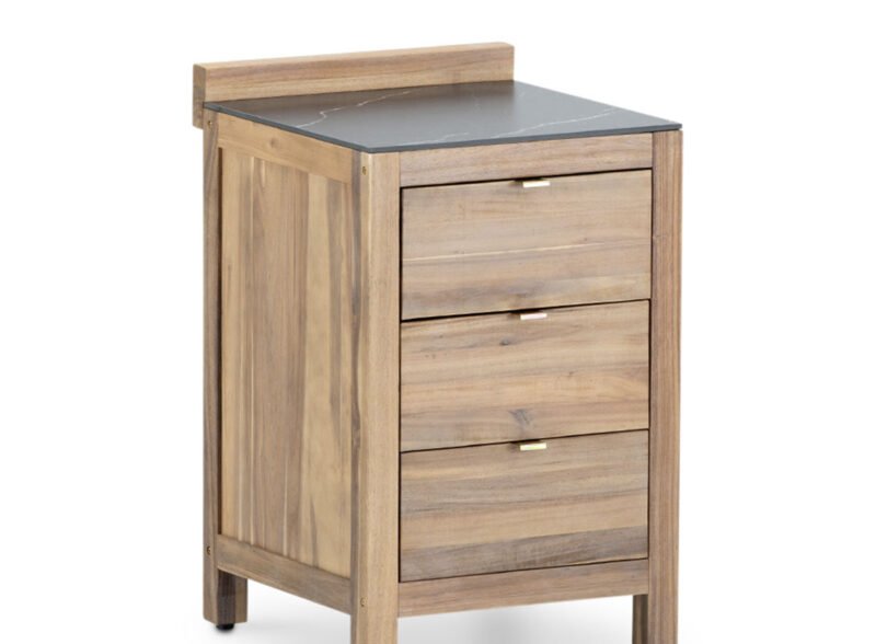 Modulo 1 Puerta Cocina Exterior 60X60 Marmol Negro – Estio