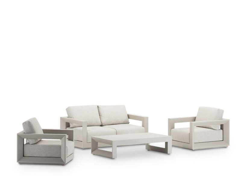 Conjunto de Jardín 4 Plazas Aluminio Beige – Florencia Conjunto de Jardín 4 Plazas Aluminio Beige – Florencia