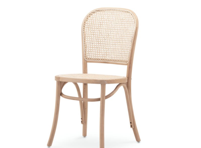 Silla de hostelería de madera y mimbre – Lenox