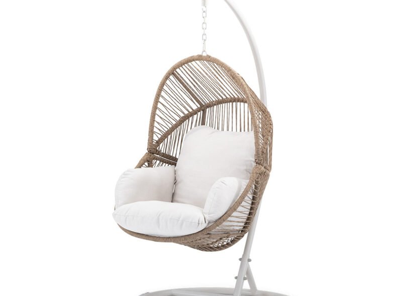 Silla Colgante de jardín de Acero de Ratán Sintético Marrón – Grunxa Silla Colgante de jardín de Acero de Ratán Sintético Marrón – Grunxa