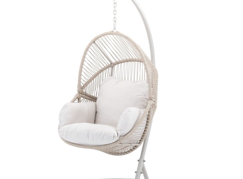 Silla Colgante de jardín de Ratán Sintético Natural – Grunxa Silla Colgante de jardín de Ratán Sintético Natural – Grunxa