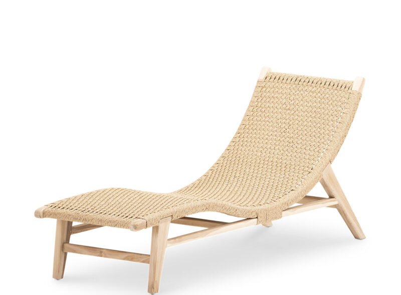 Tumbona Divan Curva de Madera de Teca Y Ratán – Modena Tumbona Divan Curva de Madera de Teca Y Ratán – Modena