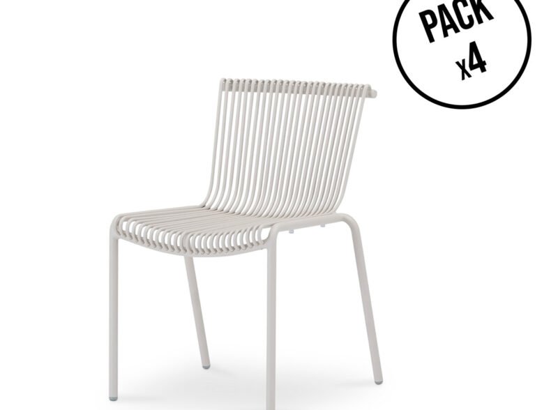 Pack de 4 Sillas de Jardín Apilables Aluminio – Trece