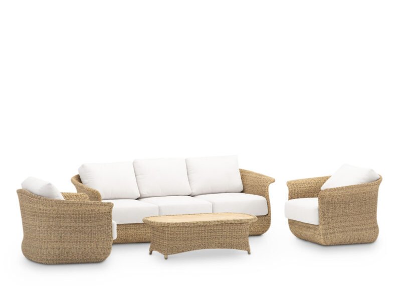 Conjunto de Jardín de 5 plazas de Ratán y Teca – Zanica